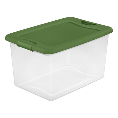 Sterilite 64 Qt Latching Plastic Holiday Storage Bin Clear Container, (24 Pack)