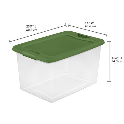 Sterilite 64 Qt Latching Plastic Holiday Storage Bin Clear Container, (24 Pack)