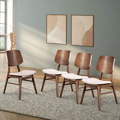 New Classic Furniture Oscar Wooden Oval Back Dining Chairs, Walnut (Set of 4)