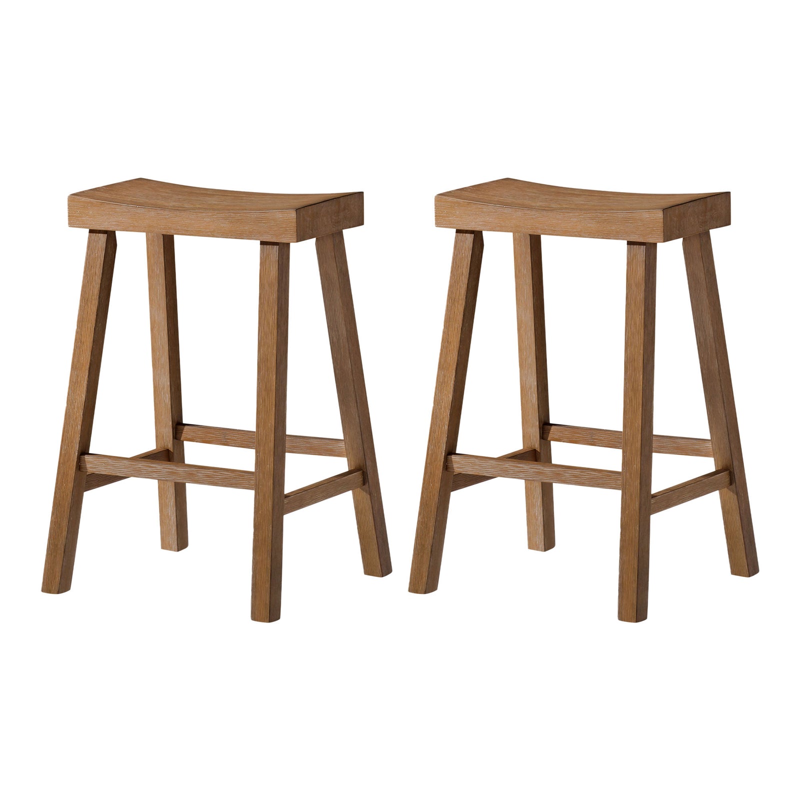 Maven Lane Vincent Wooden Rustic Aesthetic Kitchen Counter Stool, Set of 2(Used) - VMInnovations