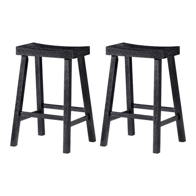 Maven Lane Vincent Wooden Rustic Aesthetic Counter Stool, Set of 2 (Open Box)