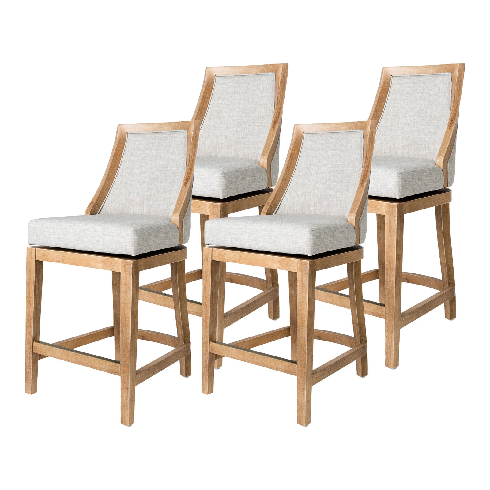 Maven Lane Vienna Counter Stool in Weathered Oak Finish, Sand, Set of 4 (Used) - VMInnovations