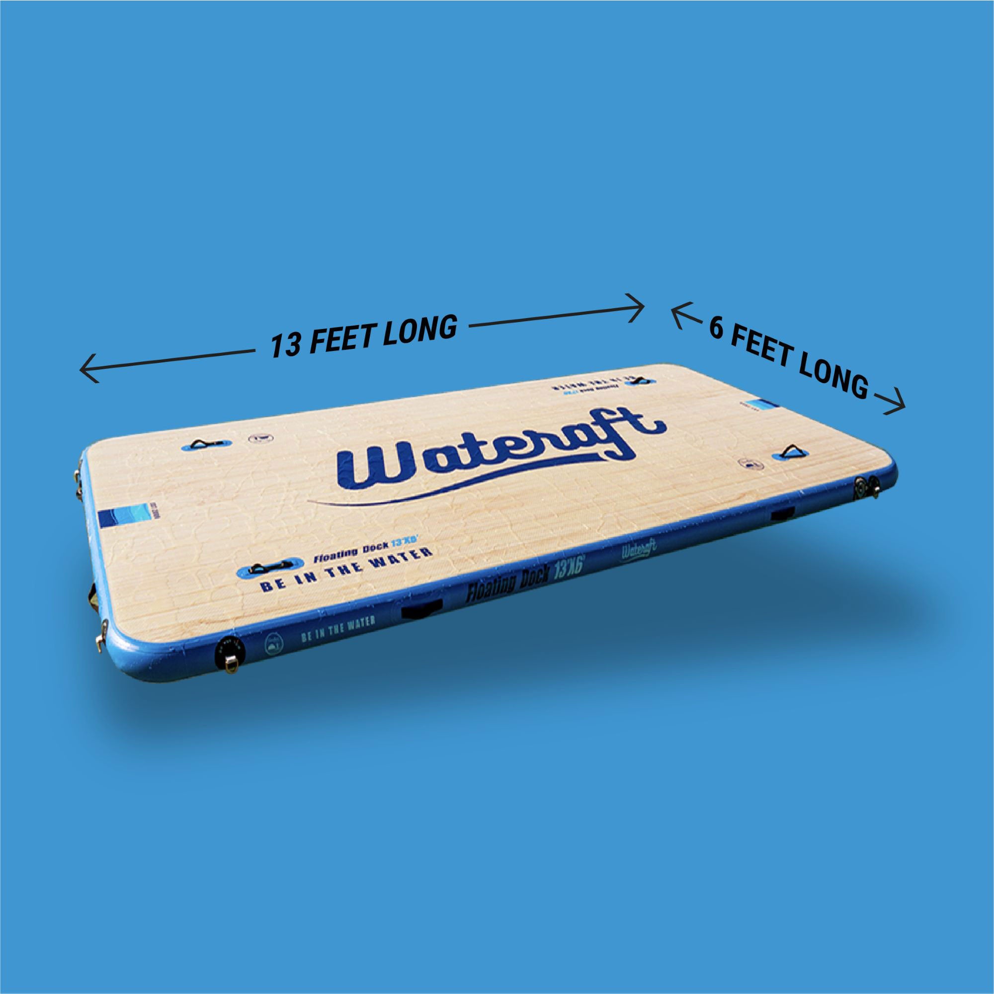 Wateraft 13' x 6' Inflatable Floating Island Dock Platform Raft (Open Box) - VMInnovations