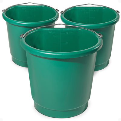 Farm Innovators 3 Gal Flat Back Plastic Heated Bucket, 70 Watt, Green (3 Pack) - VMInnovations