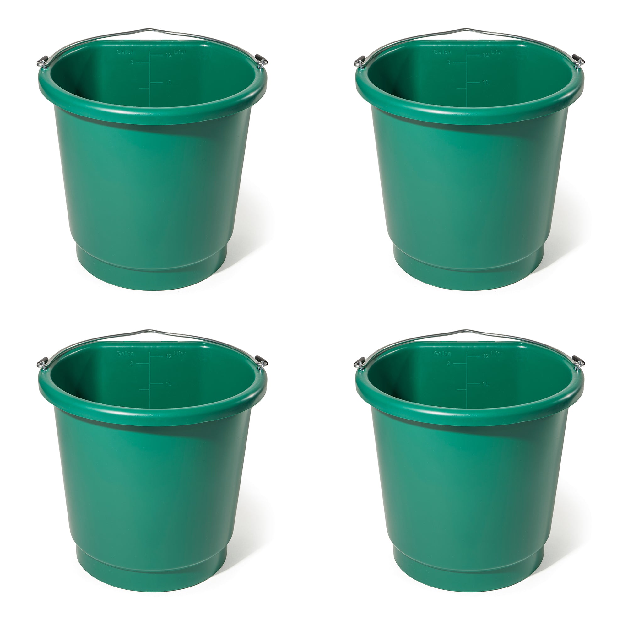 Farm Innovators 3 Gal Flat Back Plastic Heated Bucket, 70 Watt, Green (4 Pack) - VMInnovations