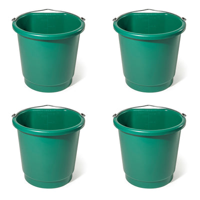 Farm Innovators 3 Gal Flat Back Plastic Heated Bucket, 70 Watt, Green (4 Pack) - VMInnovations