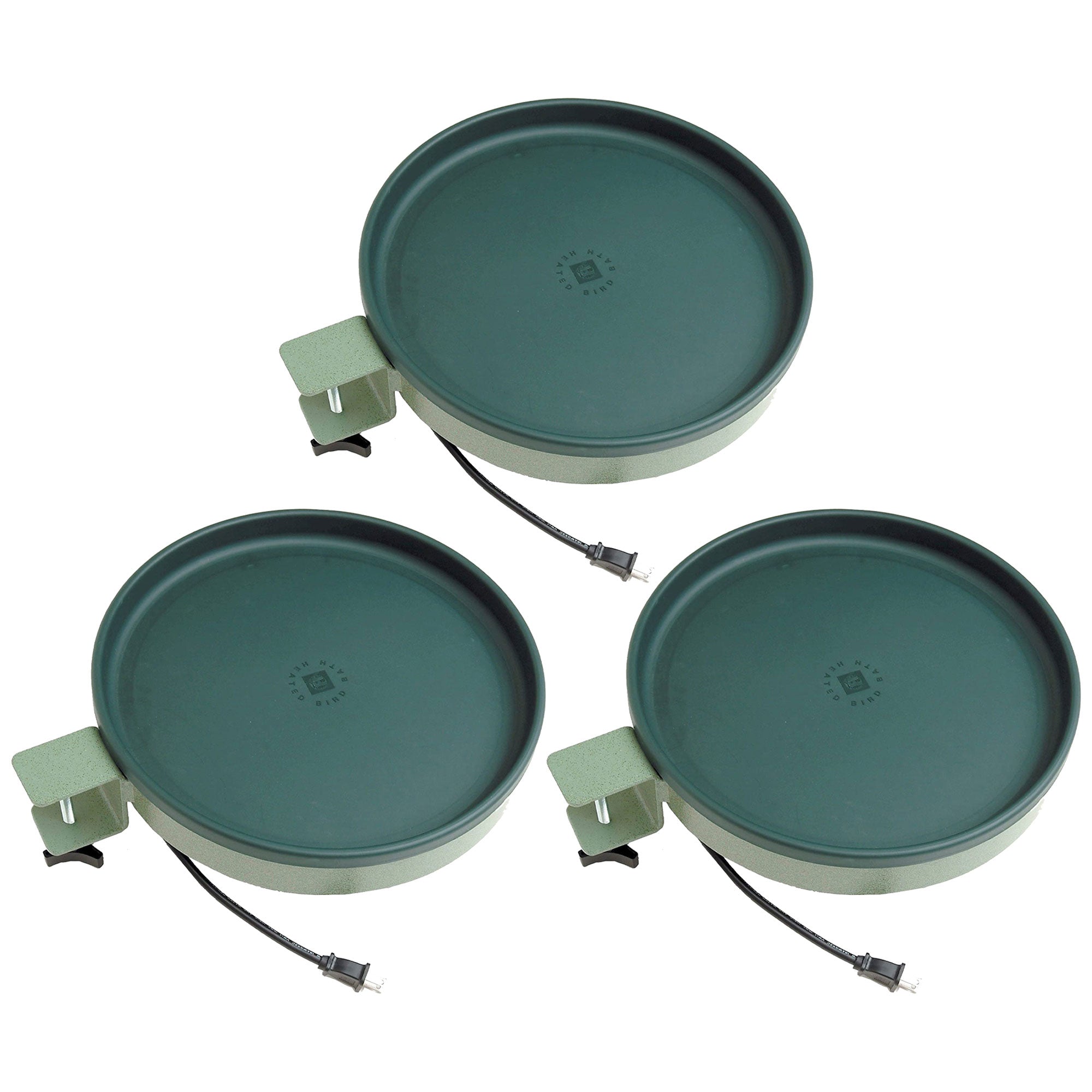Farm Innovators All Seasons 3 In 1 75 Watts Heated Birdbath, Green (3 Pack)