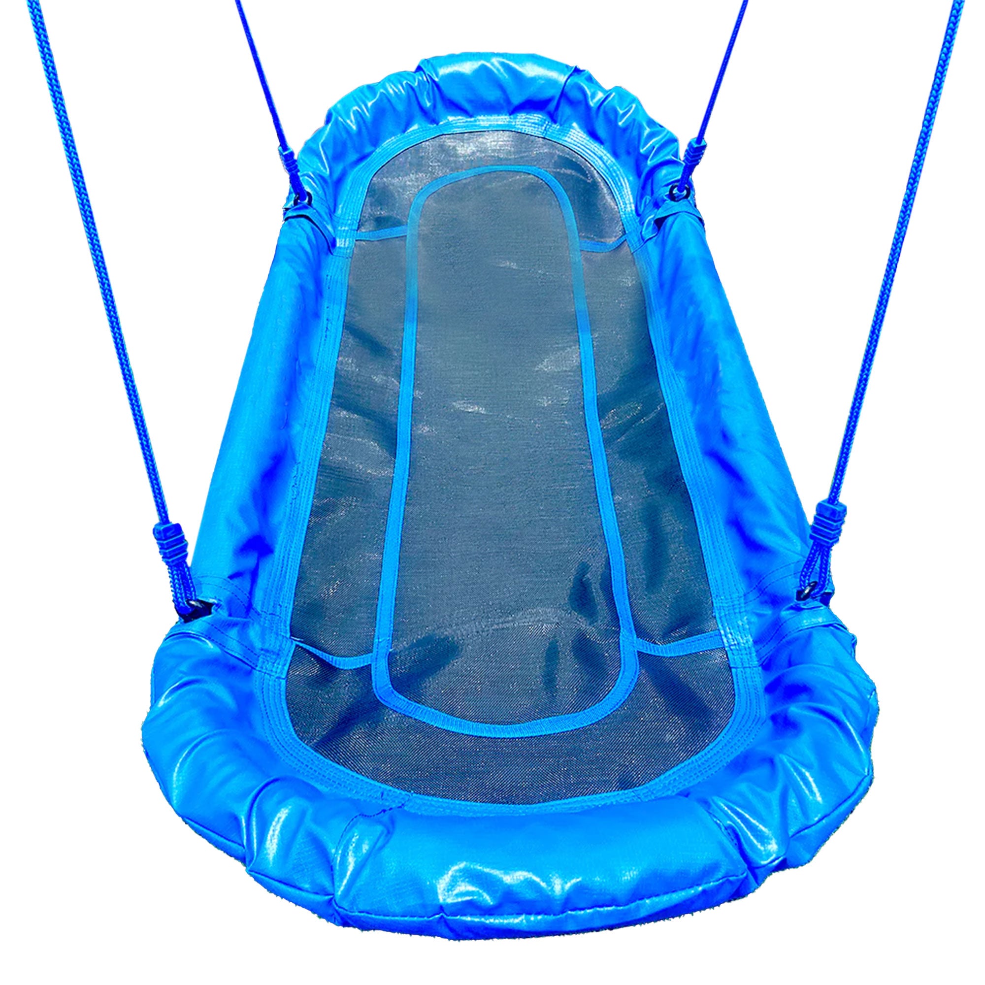 gobaplay Single Swing Set Playground Equipment w/Platform Saucer, Blue(Open Box)