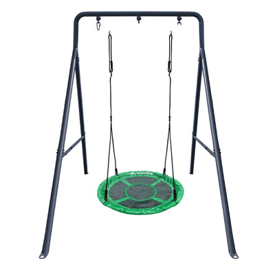 gobaplay Single Support Bar Frame with Outdoor Round Platform Swing Attachment