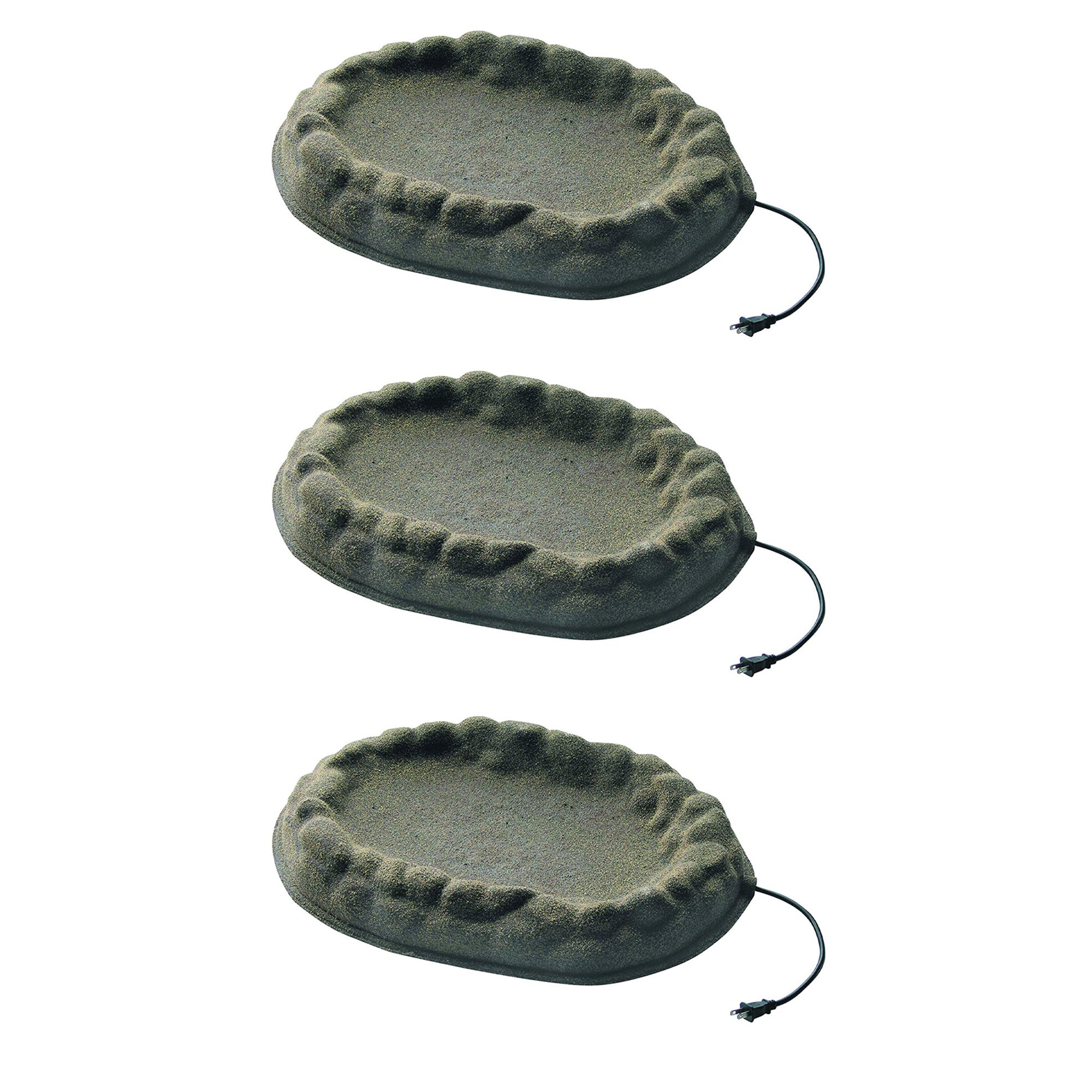 Farm Innovators 70 Watt 4 Seasons Outdoor Sand Coated Heated Birdbath (3 Pack) - VMInnovations