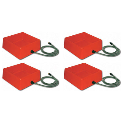 Farm Innovators 1.25 Gallon 60W Electric Heated Pet Water Bowl, Red (4 Pack) - VMInnovations