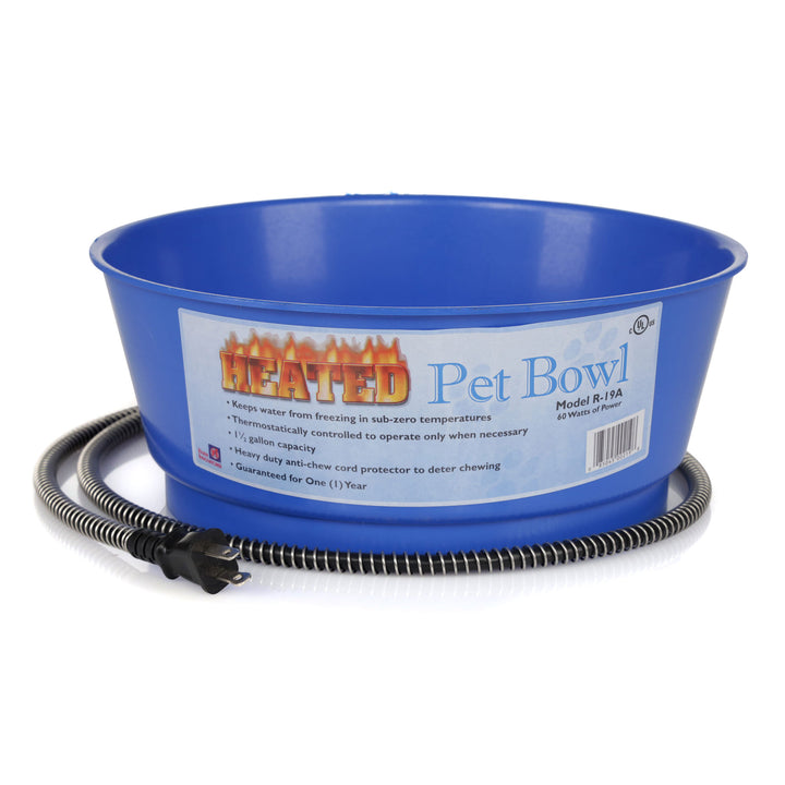 Farm Innovators 60 Watt 1.5 Gallon Electric Heated Pet Water Bowl, Blue (2 Pack)