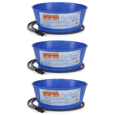 Farm Innovators 60 Watt 1.5 Gallon Electric Heated Pet Water Bowl, Blue (3 Pack) - VMInnovations