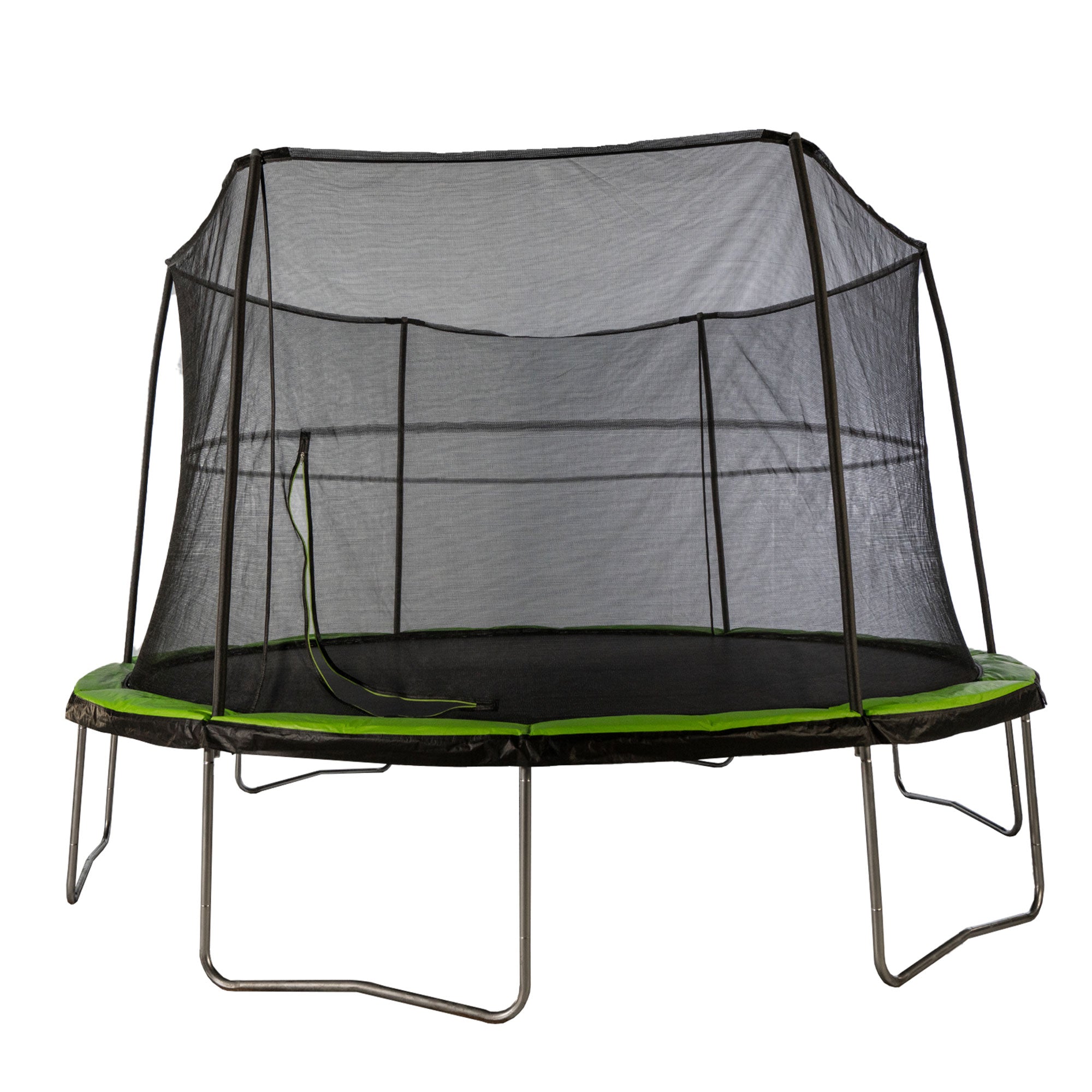 JumpKing 14ft Trampoline and Enclosure System Safety Pad, Black/Lime Green(Used) - VMInnovations