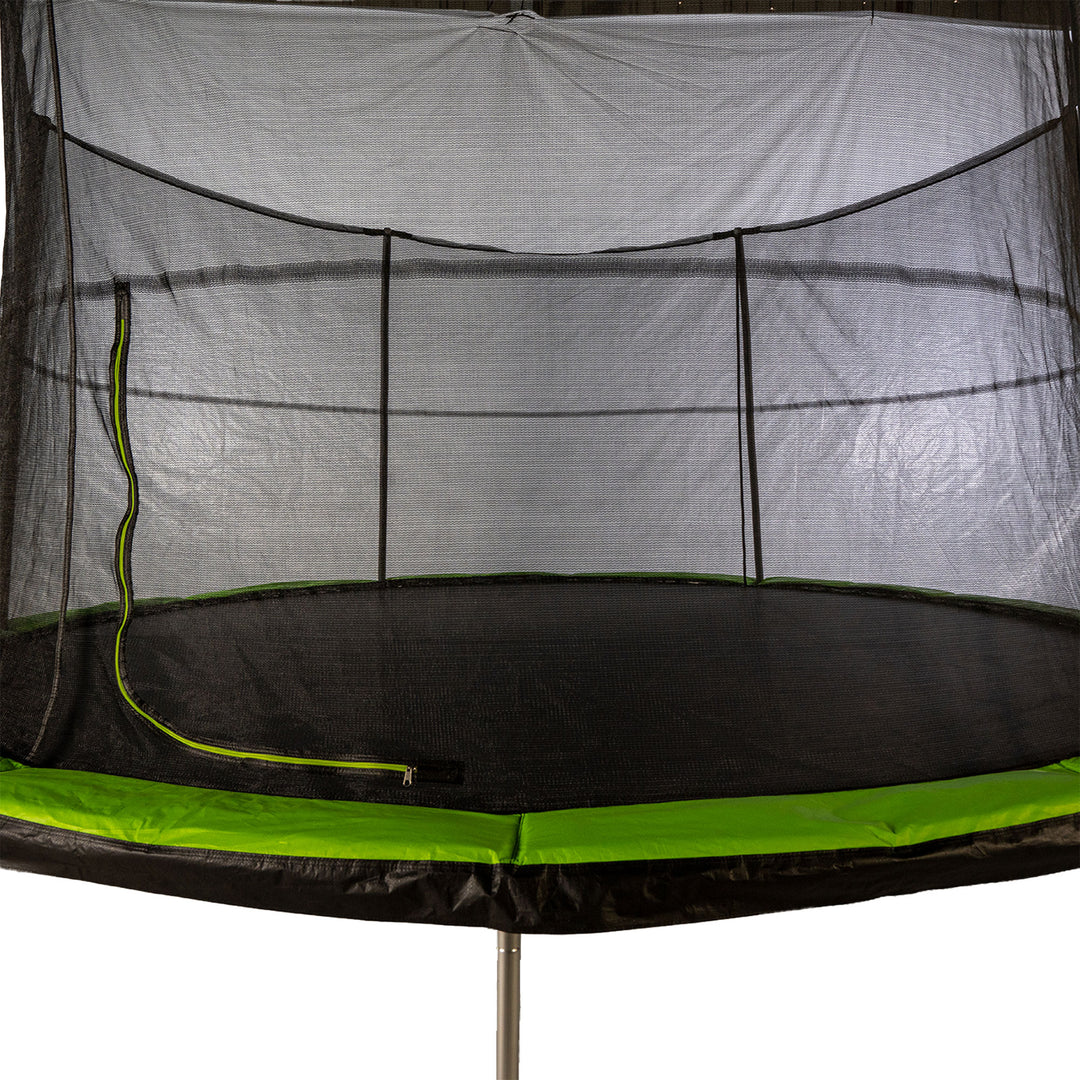 JumpKing 14ft Trampoline and Enclosure System Safety Pad, Black/Lime Green(Used)