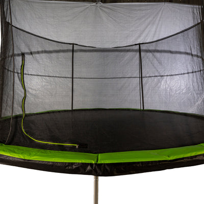 JumpKing 14ft Trampoline and Enclosure System Safety Pad, Black/Lime Green(Used) - VMInnovations