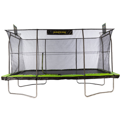 Jumpking 10' x 15' Trampoline with 2 Basketball Hoops, Court Print, & LED Lights (Open Box)