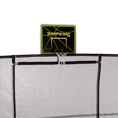 Jumpking 10' x 15' Trampoline with 2 Basketball Hoops, Court Print, & LED Lights (Open Box)