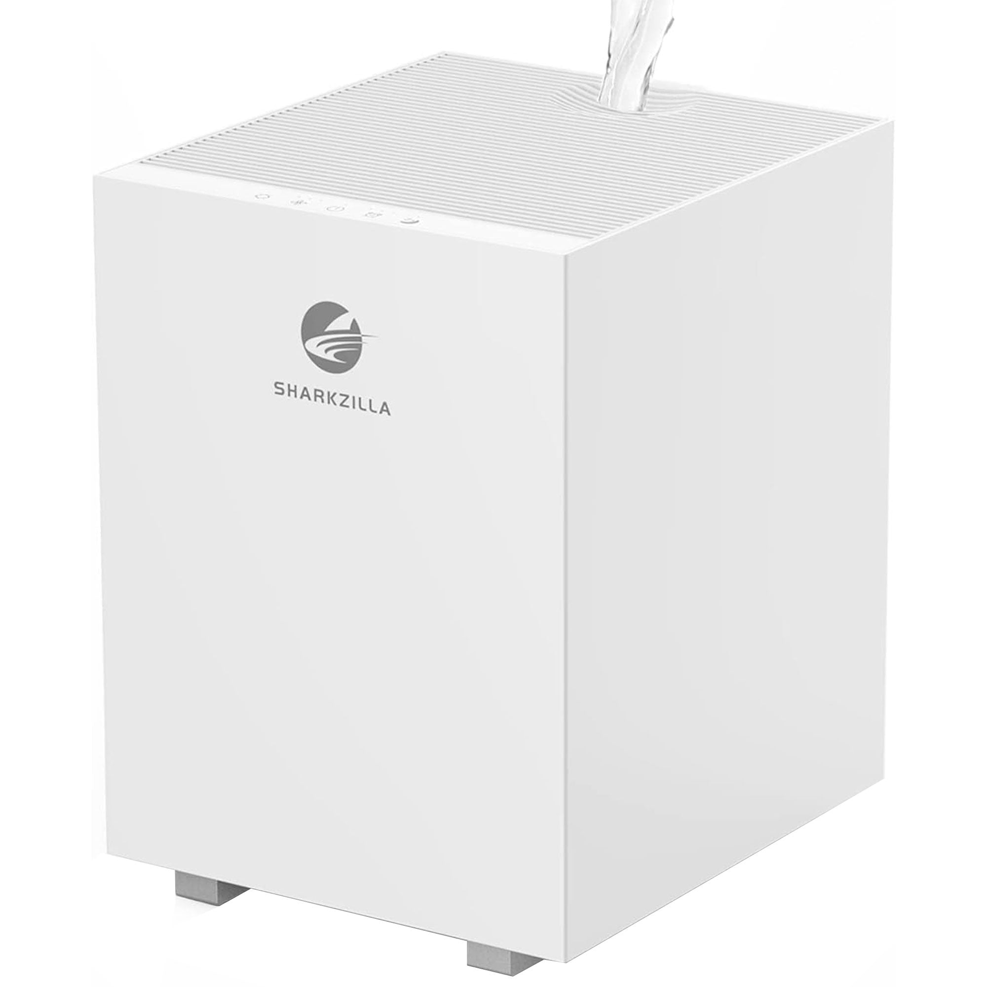 SHARKZILLA 1.3 Gal Plastic Evaporative No Mist Humidifier w/Timer, White (Used) - VMInnovations