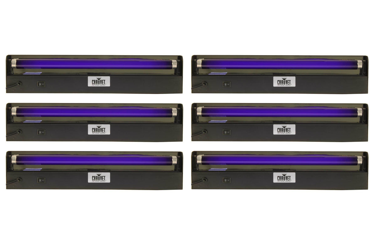 (6) CHAUVET NVF18 18" UV Black Light 15 W Blacklights w/ Reflector | NV-F18