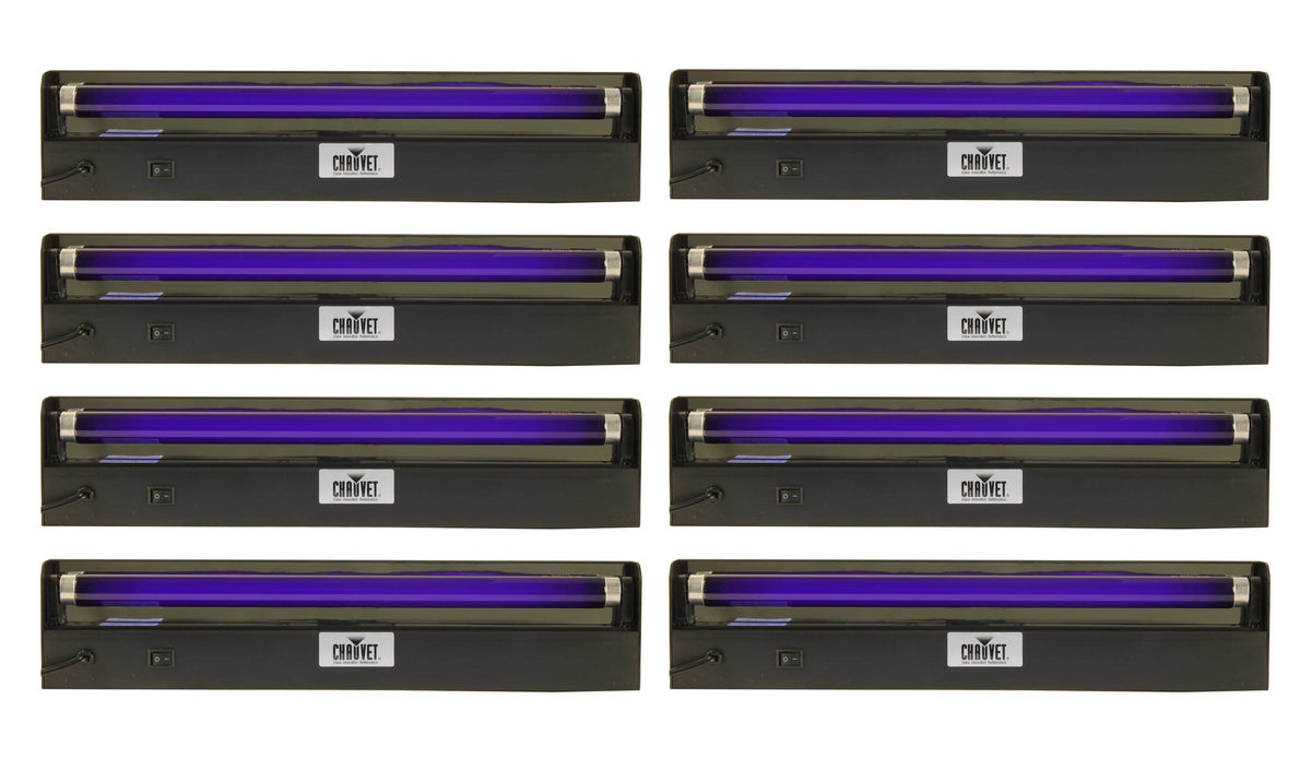 (8) Chauvet DJ NVF18 18" UV Black Light 15 W Blacklights w/ Reflector | NV-F18