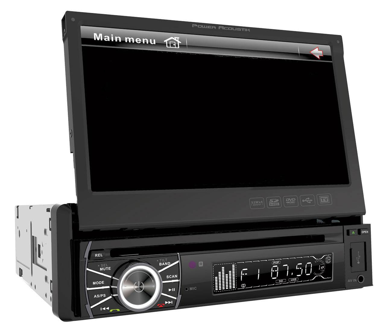 POWER ACOUSTIK 7" Touch Screen DVD/CD Car Player USB/SD Aux Reciever - Open Box