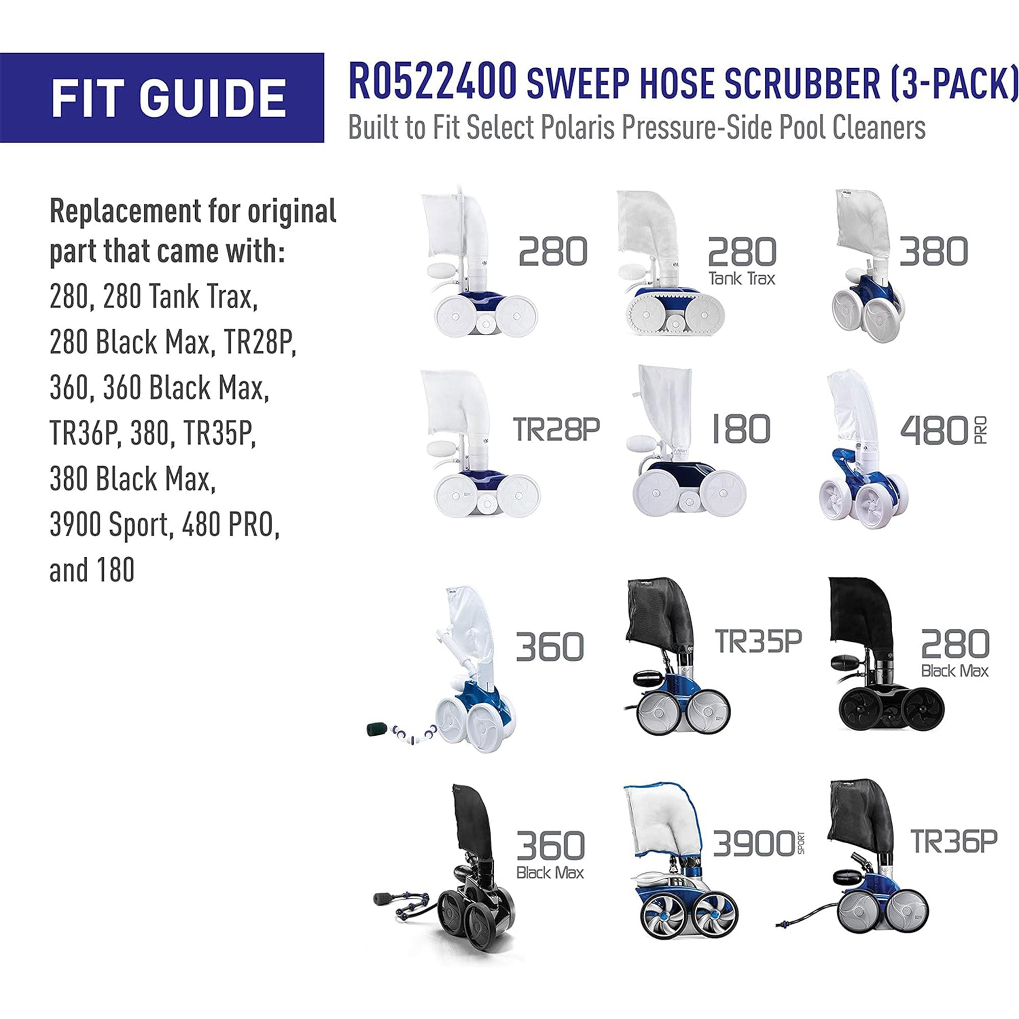 Polaris Genuine Sweep Hose Scrubber Replacement Compatible with Polaris Models