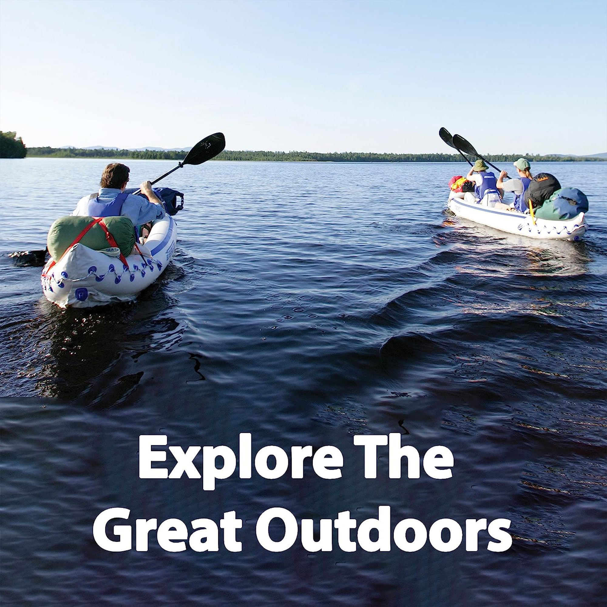 Sea Eagle 370 Deluxe 3 Person Inflatable Kayak Canoe w/ Paddles (Open Box) - VMInnovations