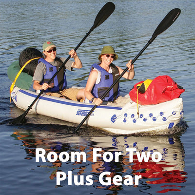Sea Eagle 370 Deluxe 3 Person Inflatable Kayak Canoe w/ Paddles (Open Box) - VMInnovations