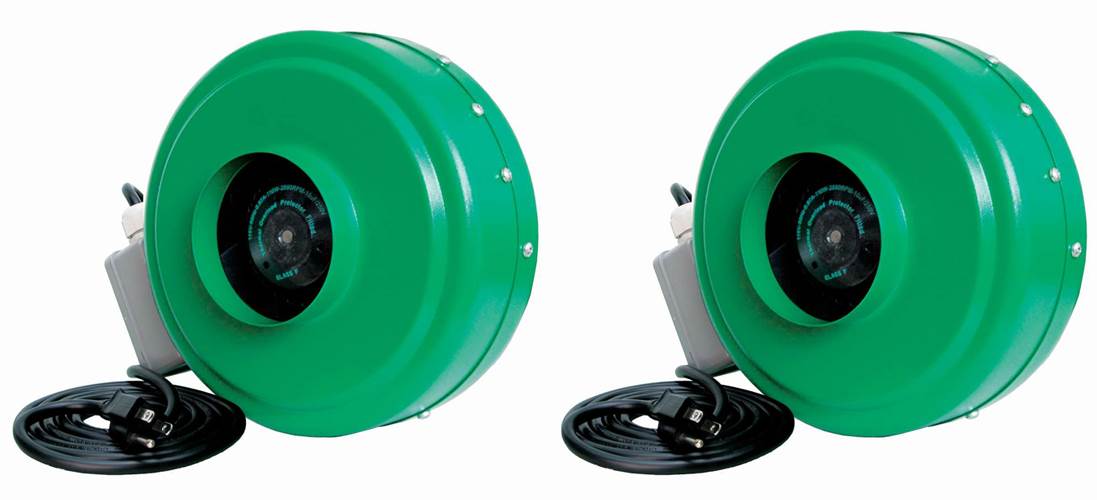 Hydrofarm ACDF4 Active Air 4 Inch In-Line Fan 165 CFM Blower w/Brackets (2 Pack)