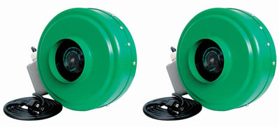 Hydrofarm ACDF4 Active Air 4 Inch In-Line Fan 165 CFM Blower w/Brackets (2 Pack)