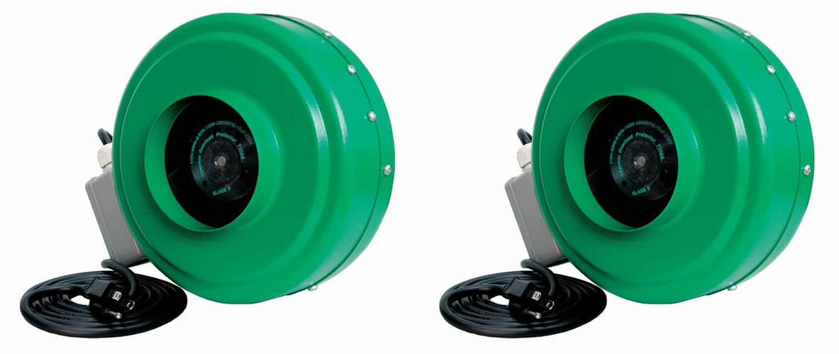 Hydrofarm ACDF6 Active Air 6 Inch Inline Duct Fan Blower, 400 CFM (2 Pack)