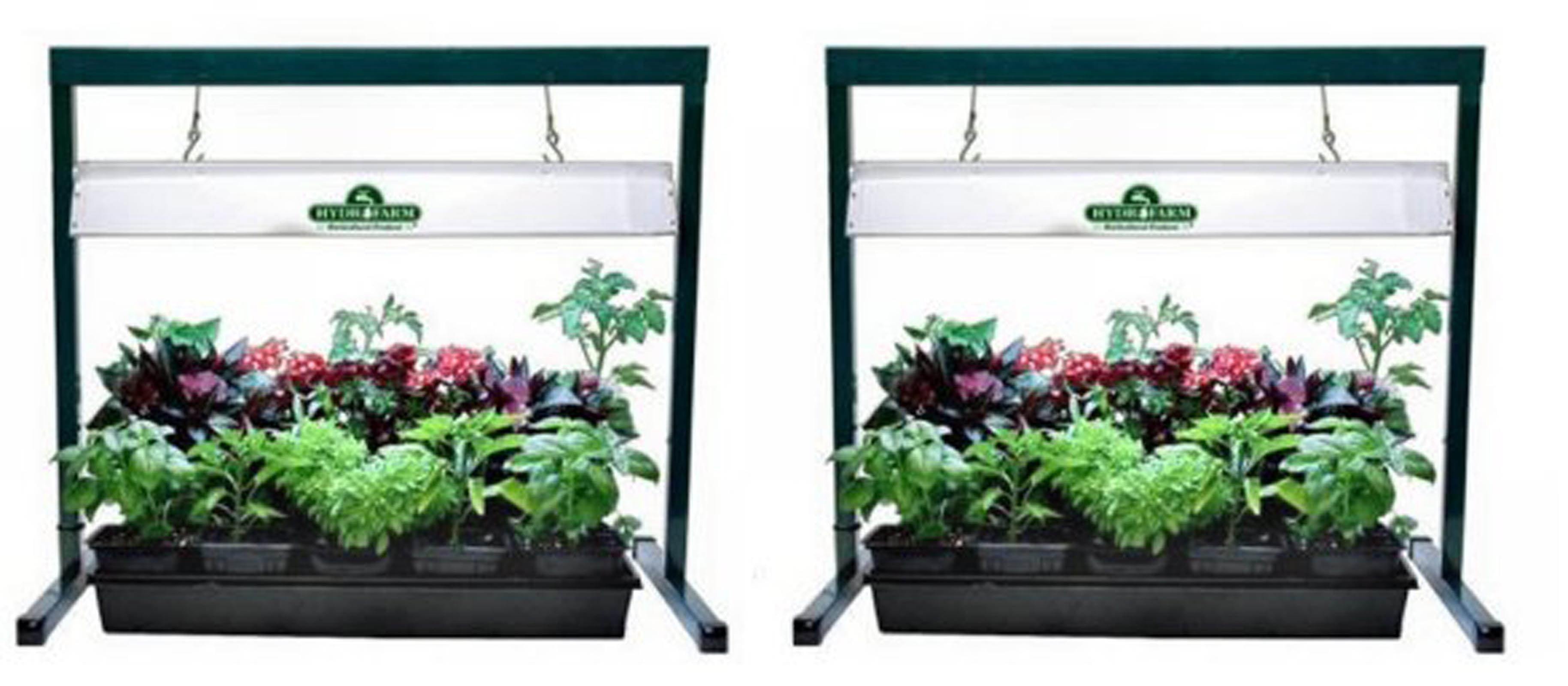 (2) HYDROFARM JSV2 24" Jump Start T5 Grow Light Systems | Stand, Fixture & Tube