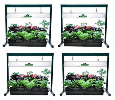 (4) HYDROFARM JSV2 24" Jump Start T5 Grow Light Systems | Stand, Fixture & Tube