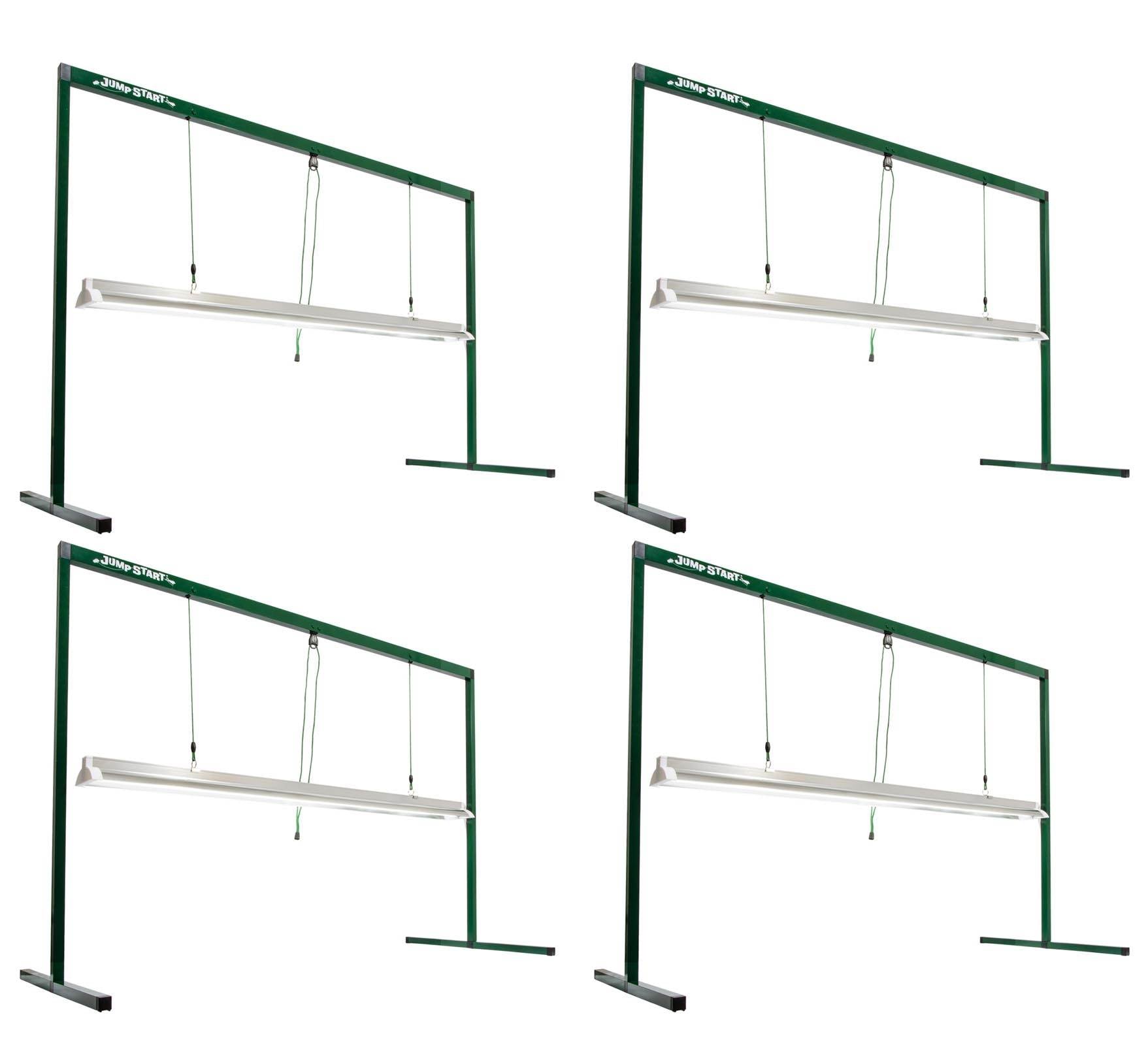 (4) HYDROFARM JSV4 48" Jump Start T5 Grow Light Systems | Stand, Fixture & Tube