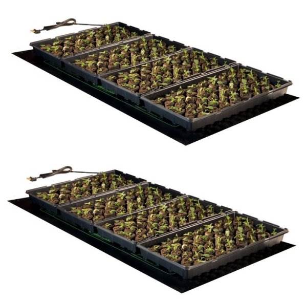 HYDROFARM 107 Watt Hydroponic Seedling Jump Start Heat Mats 48" x 20" (2-pack)