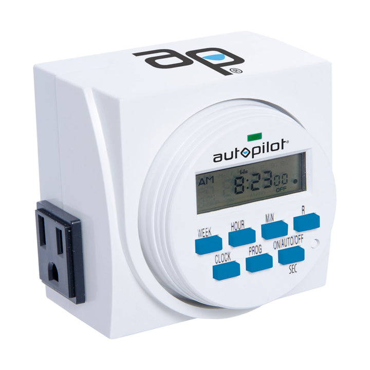 Auto Pilot TM01715D 7 Day 8 Programs Dual Outlet Digital Programmable Timer