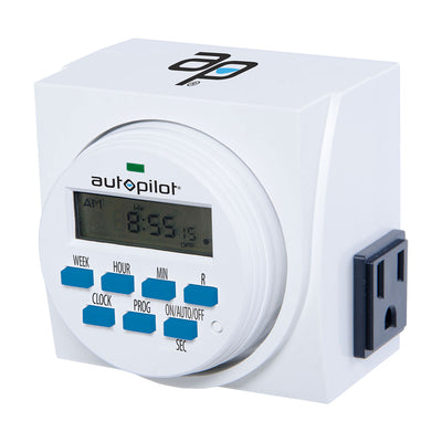 Auto Pilot TM01715D 7 Day 8 Programs Dual Outlet Digital Programmable Timer - VMInnovations