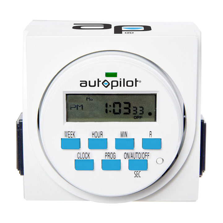 Autopilot 7 Day Dual Outlet Digital Programmable Light Timer Controller, 2 Pack