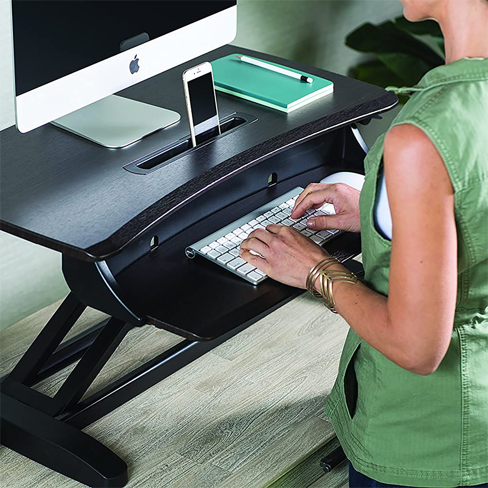 Ergotron Compact Sitting to Standing Desk Converter, Chocolate Finish (Open Box)