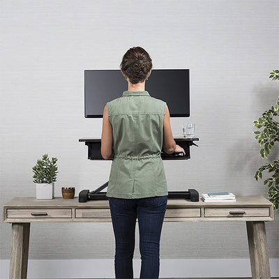 Ergotron Compact Sitting to Standing Desk Converter, Chocolate Finish (Open Box)