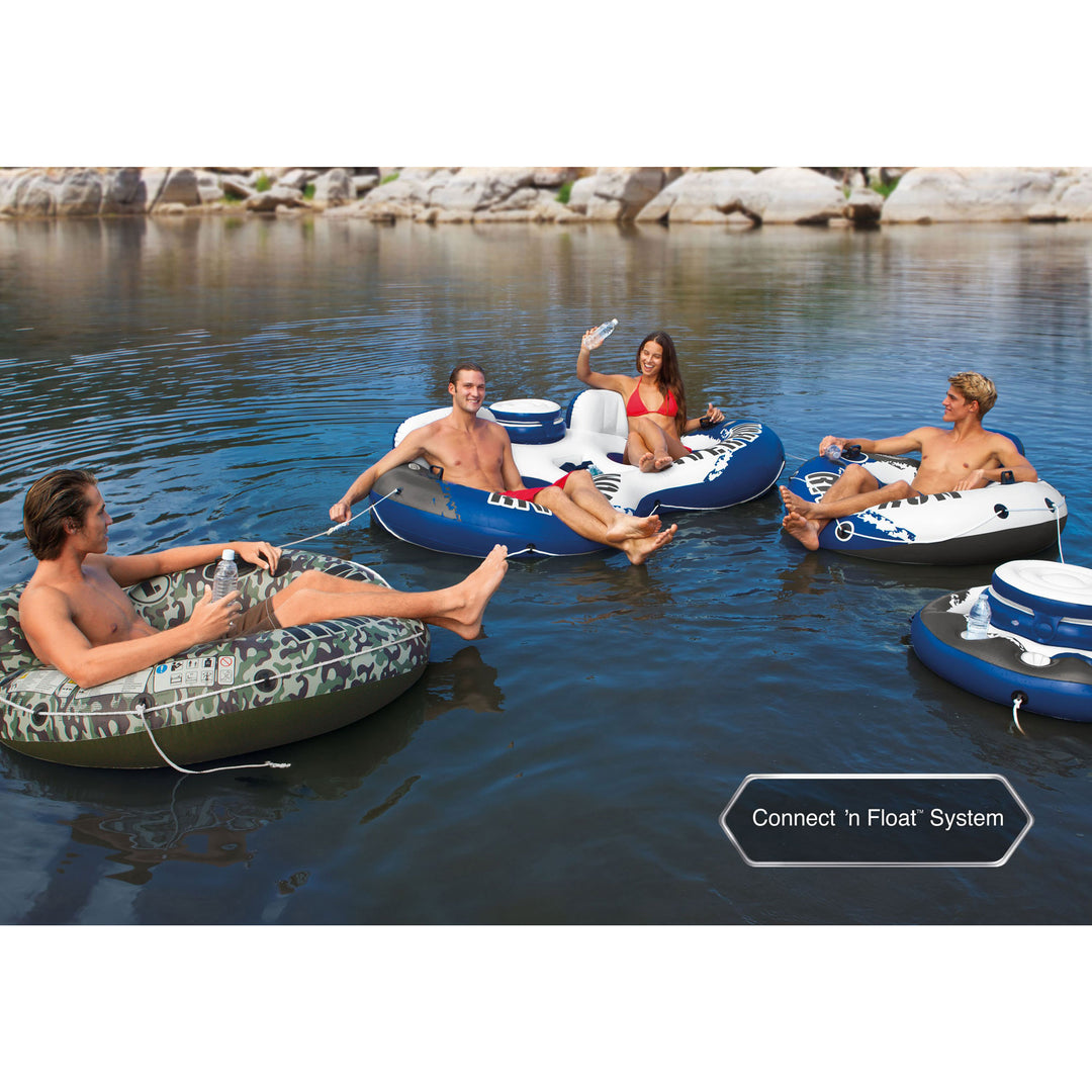 Intex River Run Connect Vinyl Lounge Inflatable Floating Water Tubes (3 Pack)