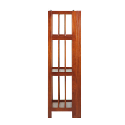 Casual Home 3 Shelf 14 Inch Folding Wood Bookcase, Mahogany  (2 Pack)