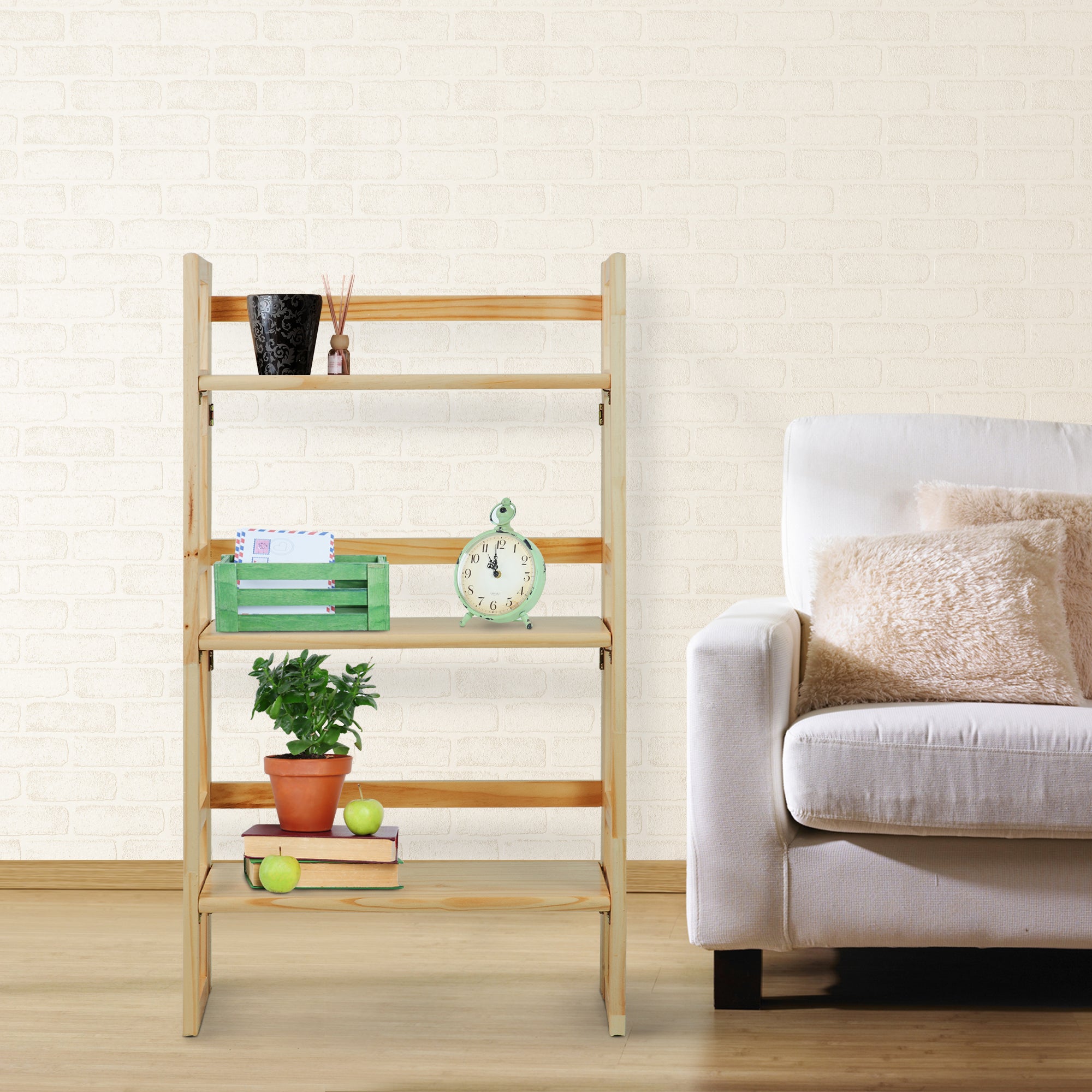 Casual Home 3 Shelf Folding Student Bedroom Living Room Bookcase (Open Box) - VMInnovations