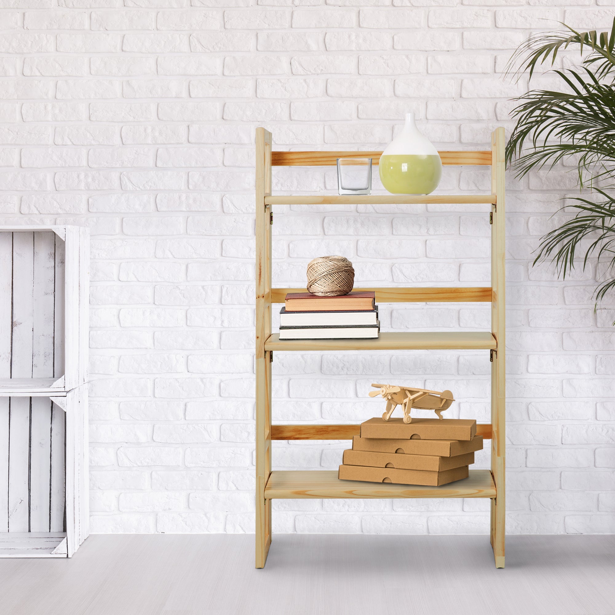 Casual Home 3 Shelf Folding Student Bedroom Living Room Bookcase (Open Box) - VMInnovations
