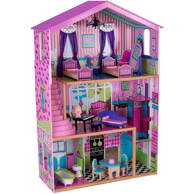 KidKraft Suite Elite Mansion Pretend Play Dollhouse with Furniture (Damaged)