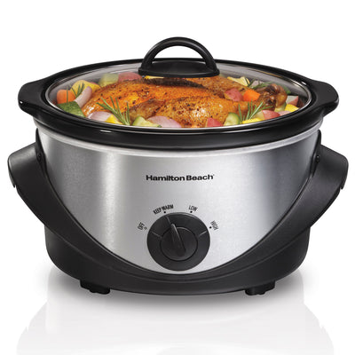 Hamilton Beach 33141 Kitchen 4-Quart Oval Slow Cooker Crock Pot (Open Box)