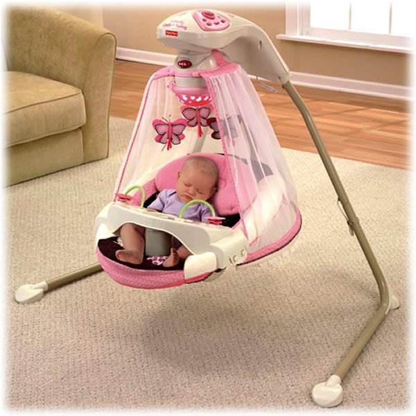 Fisher Price Butterfly Baby Cradle & Swing - Mocha