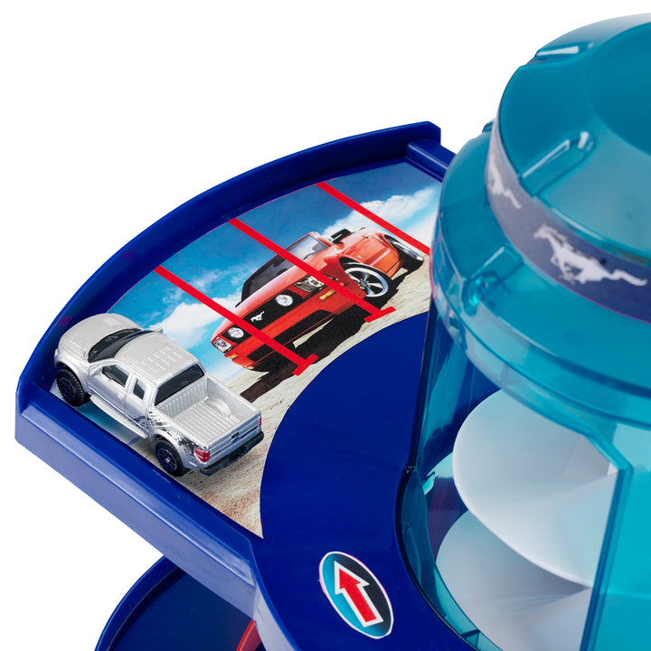 Theo Klein Ford Car Service Helix Parking Garage Toy Playset for Kids 3 and Up