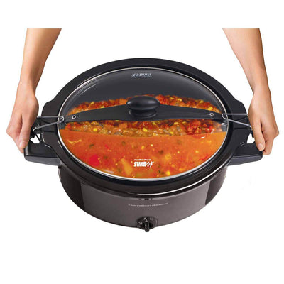Hamilton Beach Stay or Go 6 Quart Slow Cooker with Handles & 150 Recipe Cookbook